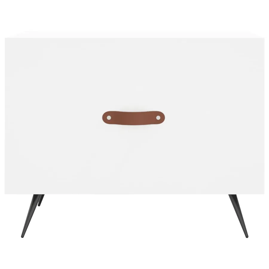 Table basse blanc 50x50x40 cm bois d'ingénierie - 5