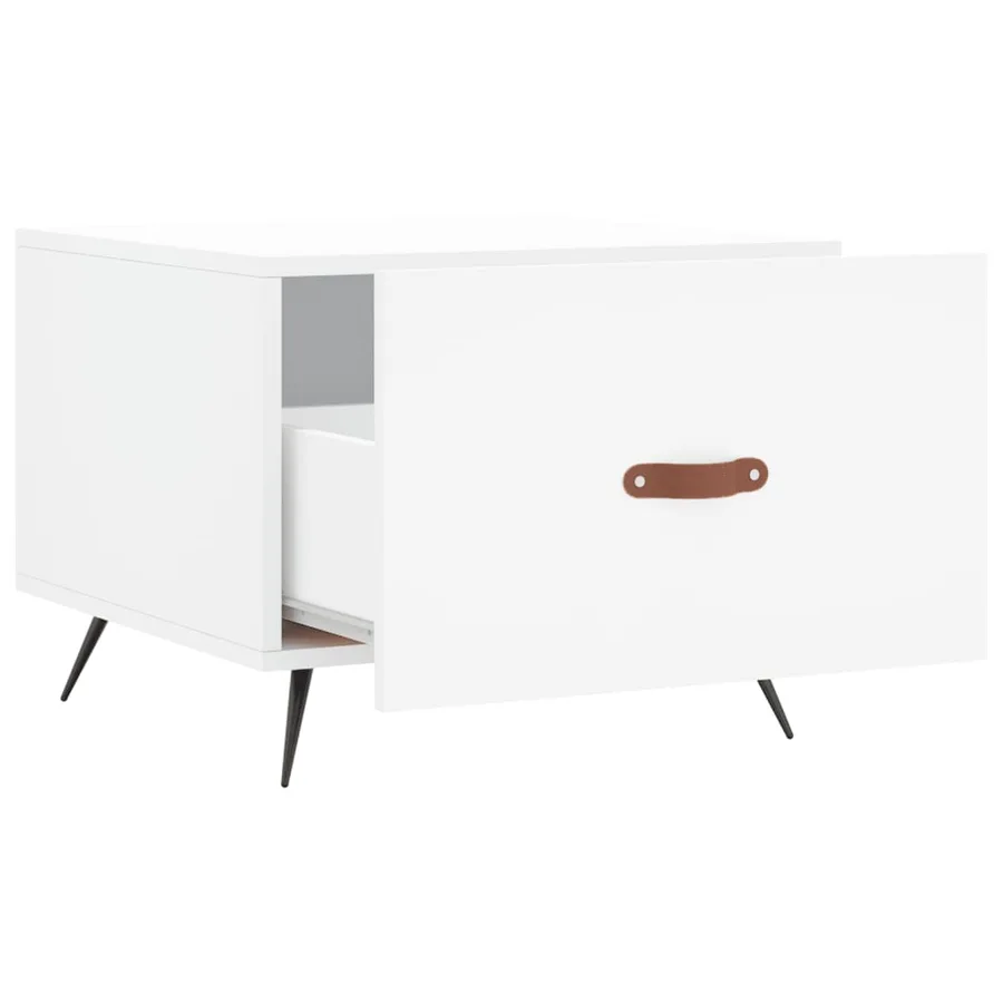 Table basse blanc 50x50x40 cm bois d'ingénierie - 6