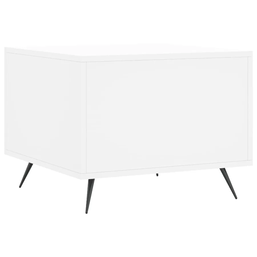 Table basse blanc 50x50x40 cm bois d'ingénierie - 8
