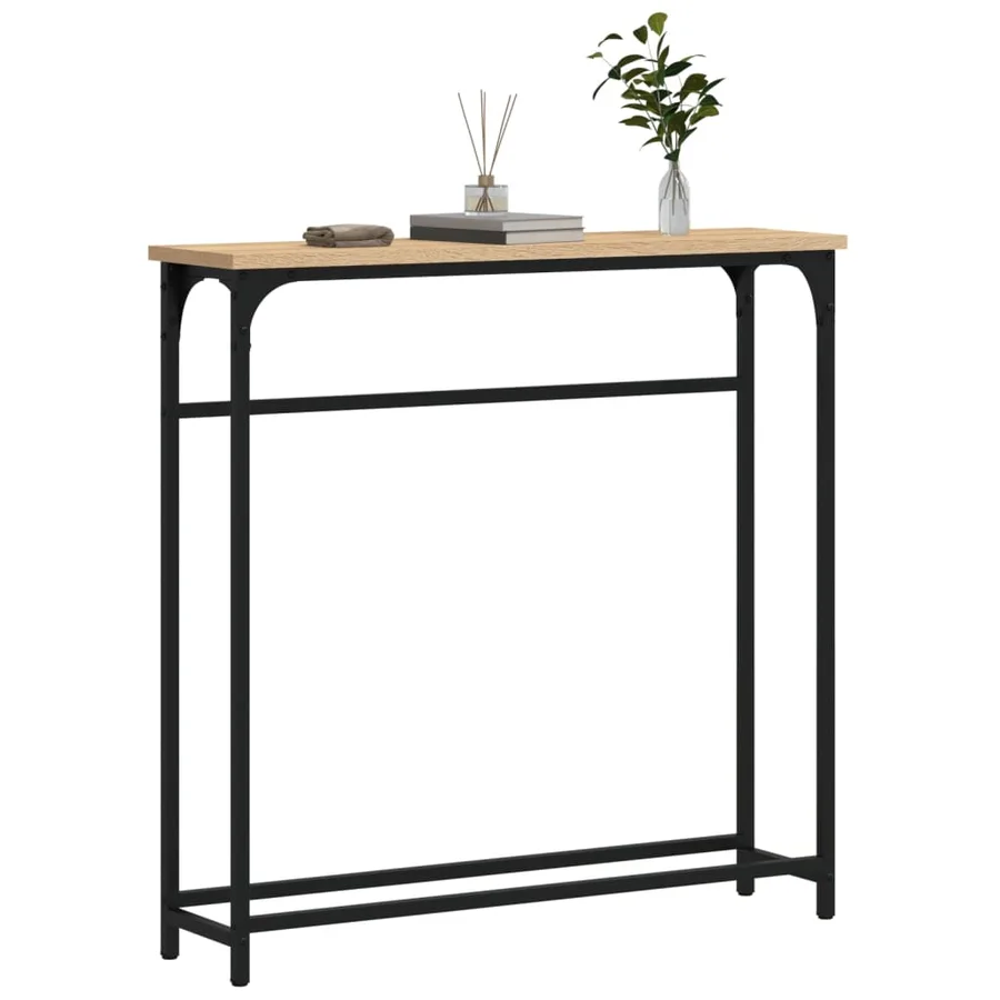 Table console Chêne Sonoma 75x19,5x75 cm Bois d'ingénierie - 3
