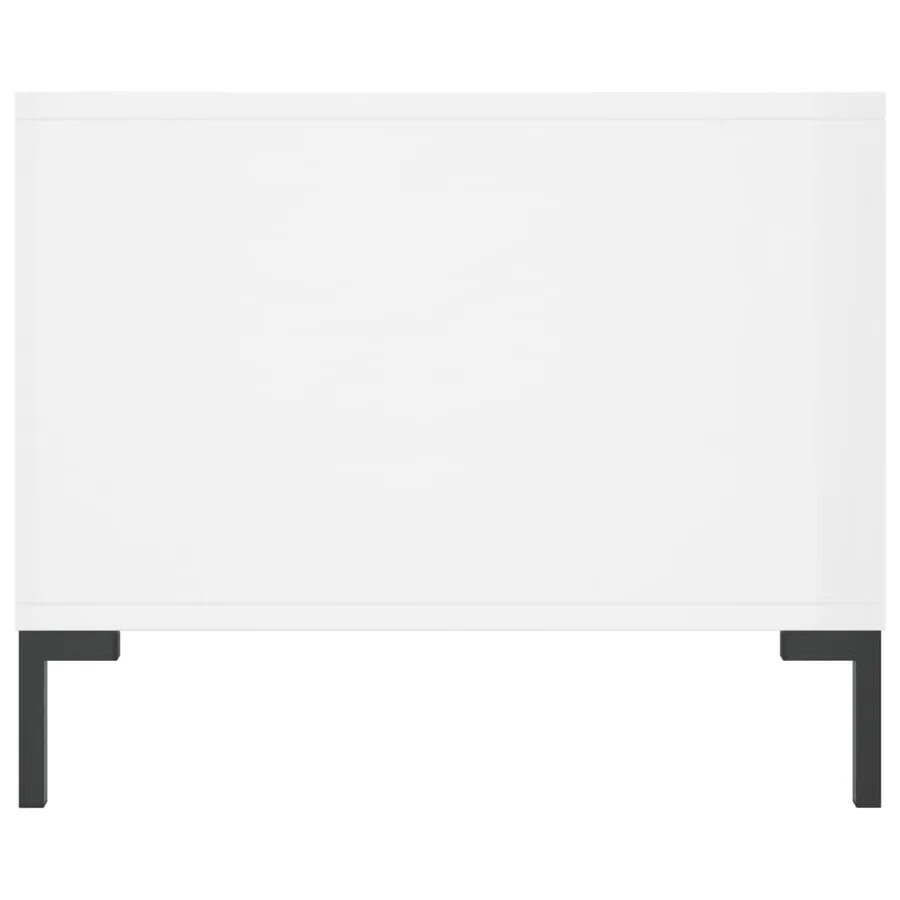 Table basse Blanc brillant 90x50x40 cm Bois d'ingénierie - 7