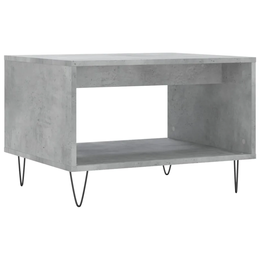 Table basse gris béton 60x50x40 cm bois d'ingénierie - 2
