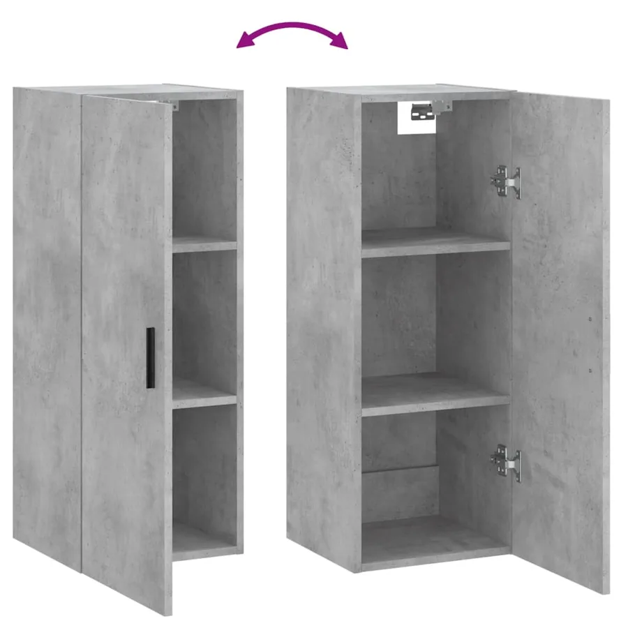 Armoire murale gris béton 34,5x34x90 cm - 10