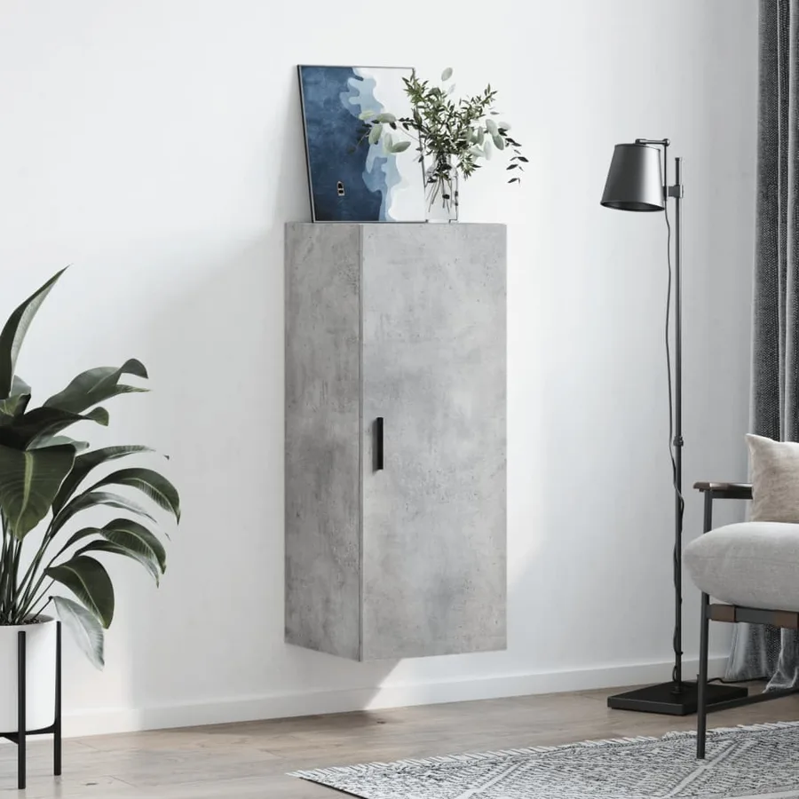 Armoire murale gris béton 34,5x34x90 cm - 3