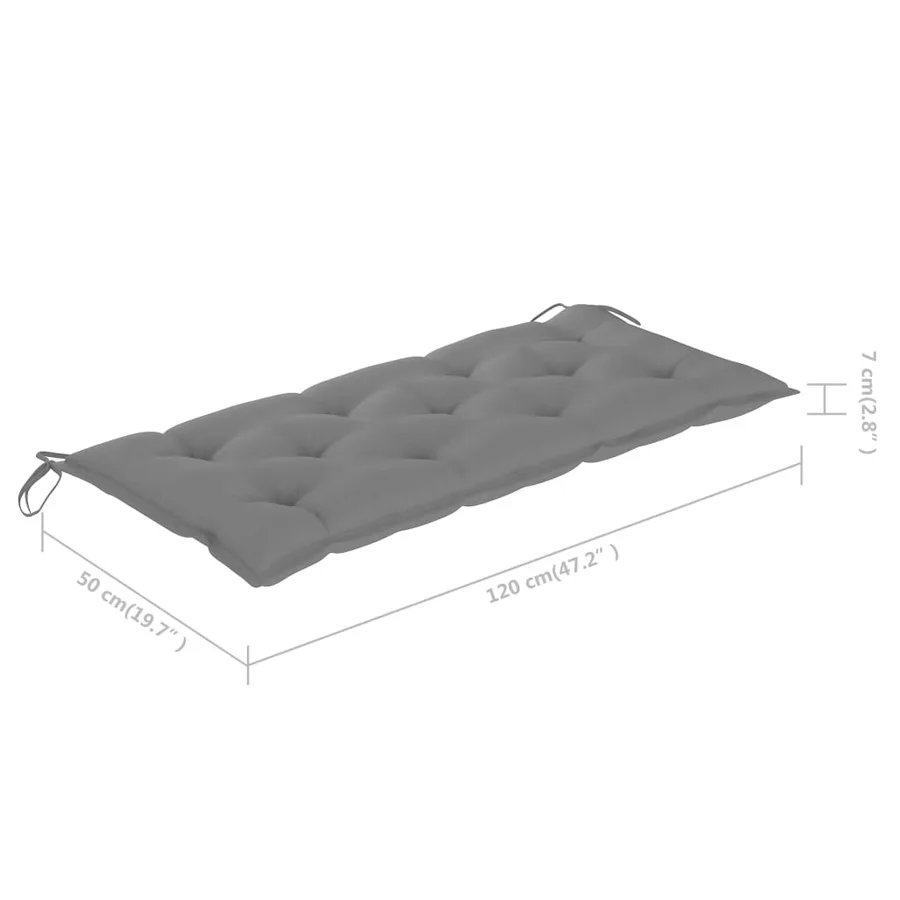 Banc de jardin avec coussin 120 cm Bambou - 11