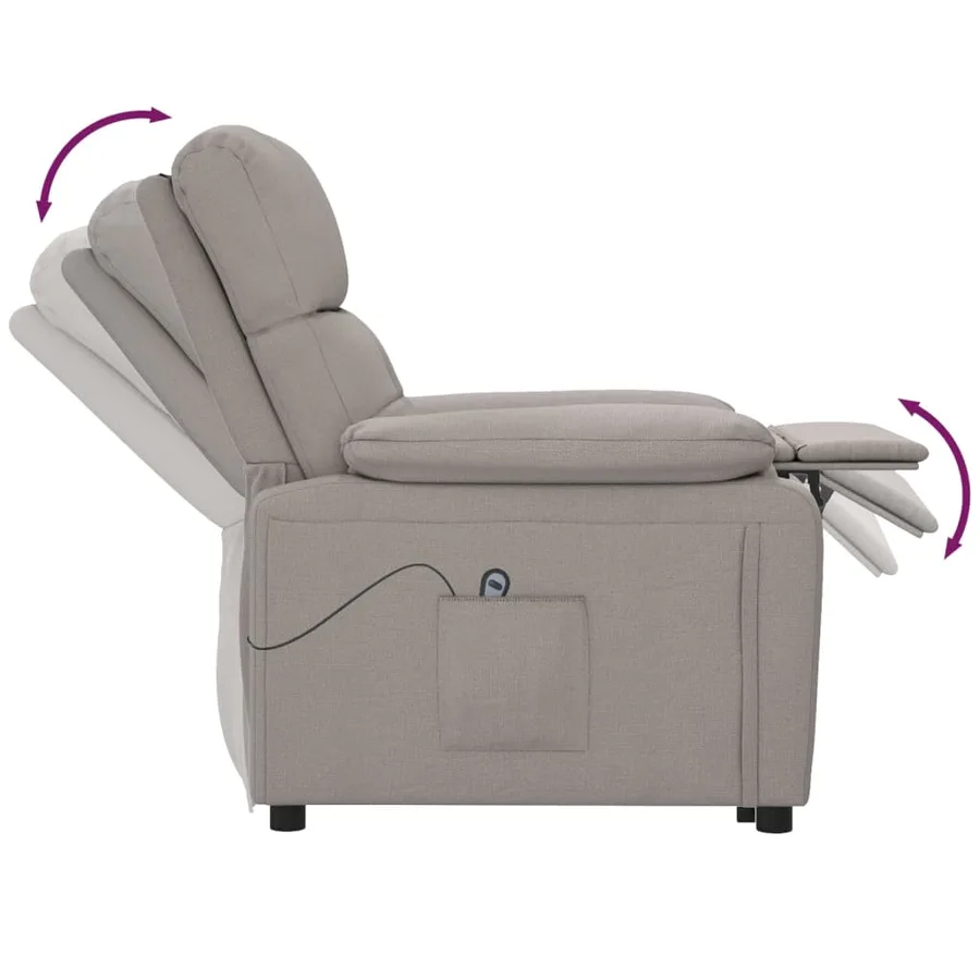 Fauteuil inclinable électrique Taupe Tissu - 7