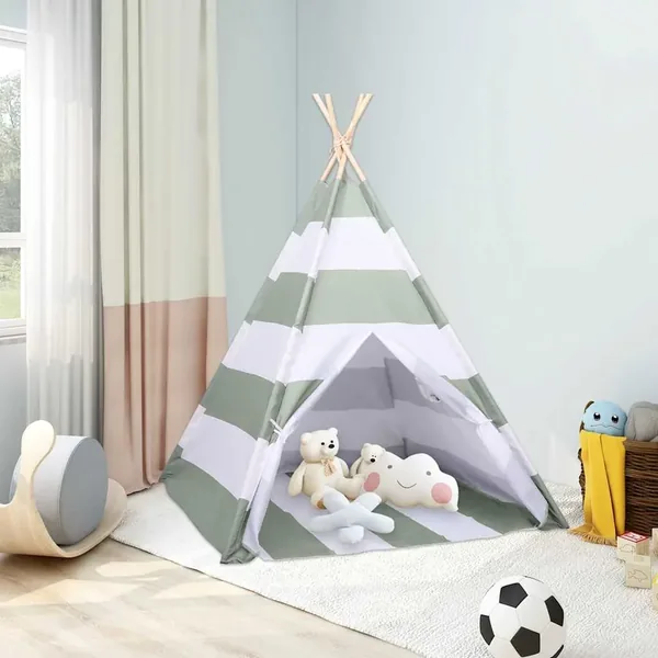 Tente pour enfants Rayé Gris et blanc 120 x 120 x 150 cm