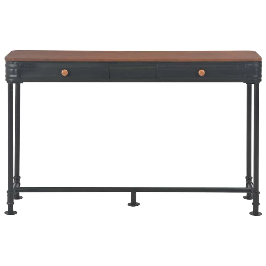 Table console avec 2 tiroirs 120x30x75 cm Bois de sapin massif - 3
