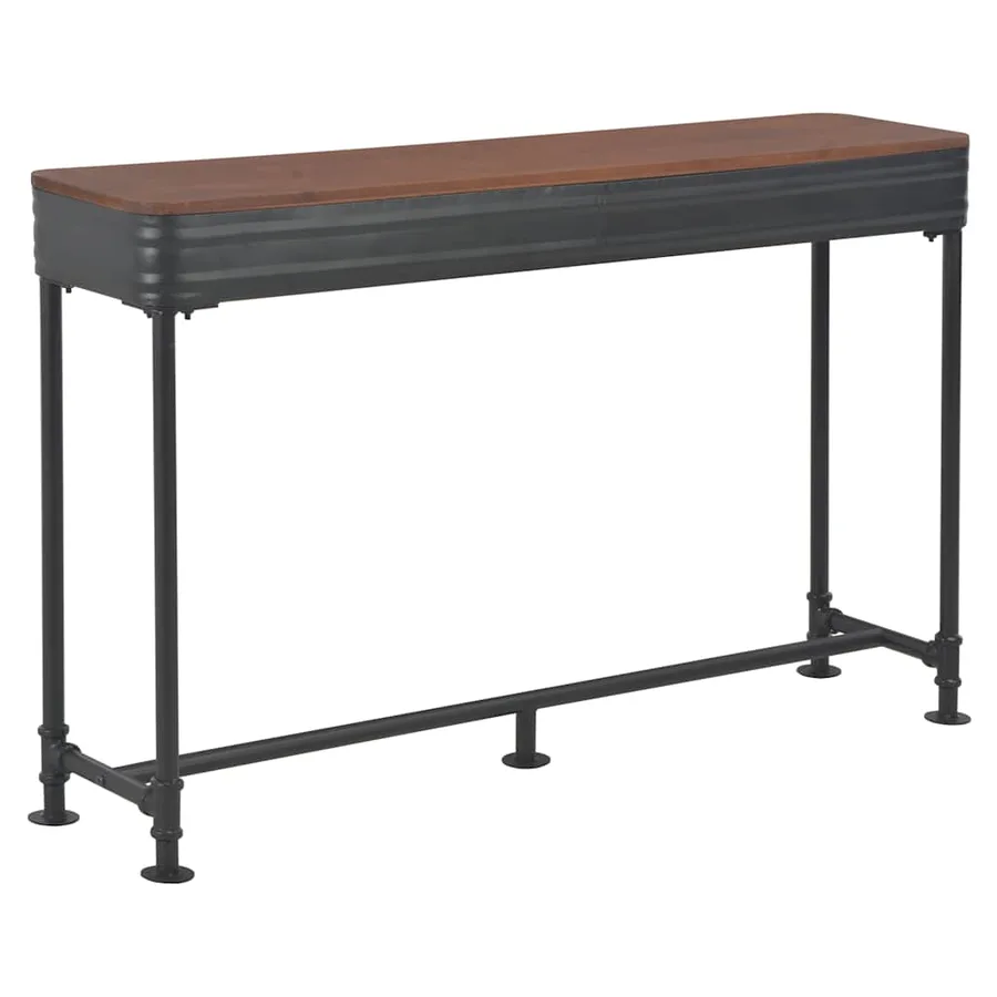 Table console avec 2 tiroirs 120x30x75 cm Bois de sapin massif - 5