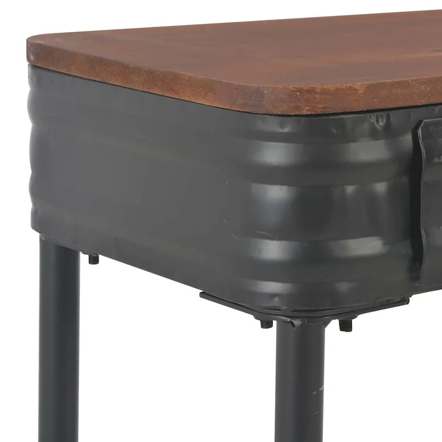 Table console avec 2 tiroirs 120x30x75 cm Bois de sapin massif - 8