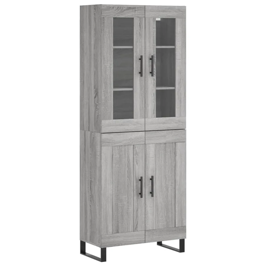 Buffet haut Sonoma gris 69,5x34x180 cm Bois d'ingénierie - 2