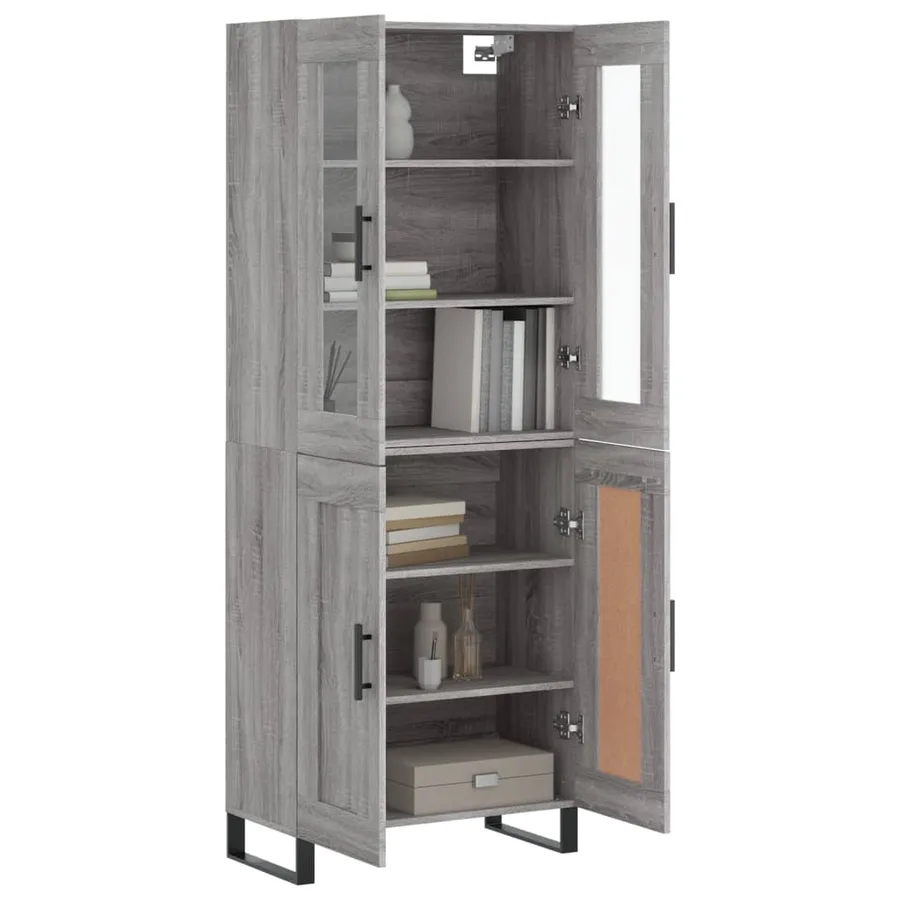 Buffet haut Sonoma gris 69,5x34x180 cm Bois d'ingénierie - 3