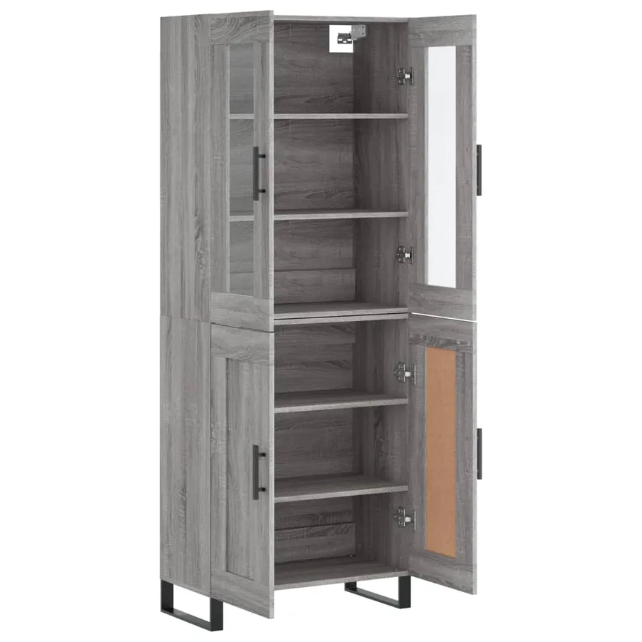 Buffet haut Sonoma gris 69,5x34x180 cm Bois d'ingénierie - 4