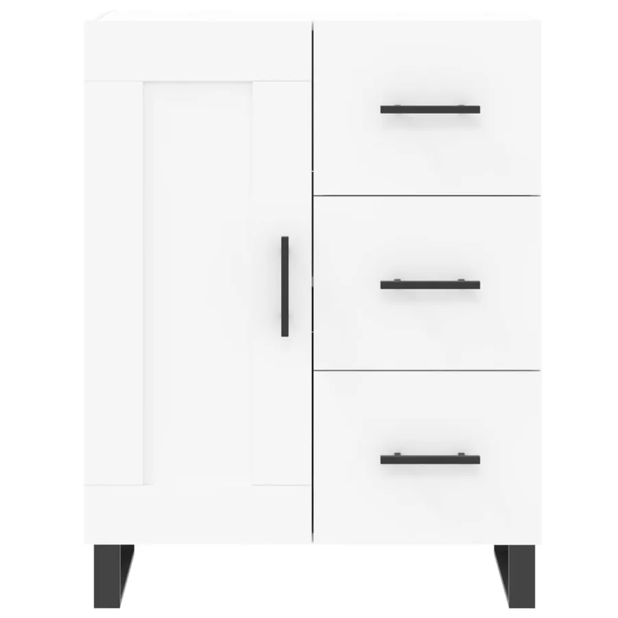 Buffet haut Blanc 69,5x34x180 cm Bois d'ingénierie - 8