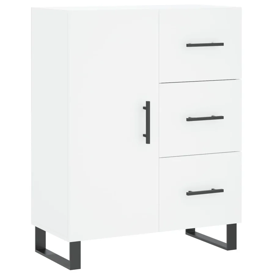 Buffet haut Blanc 69,5x34x180 cm Bois d'ingénierie - 7