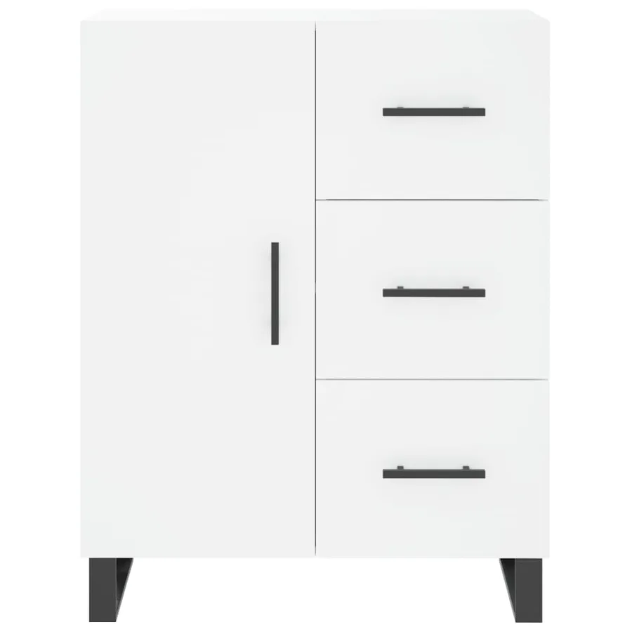 Buffet haut Blanc 69,5x34x180 cm Bois d'ingénierie - 8