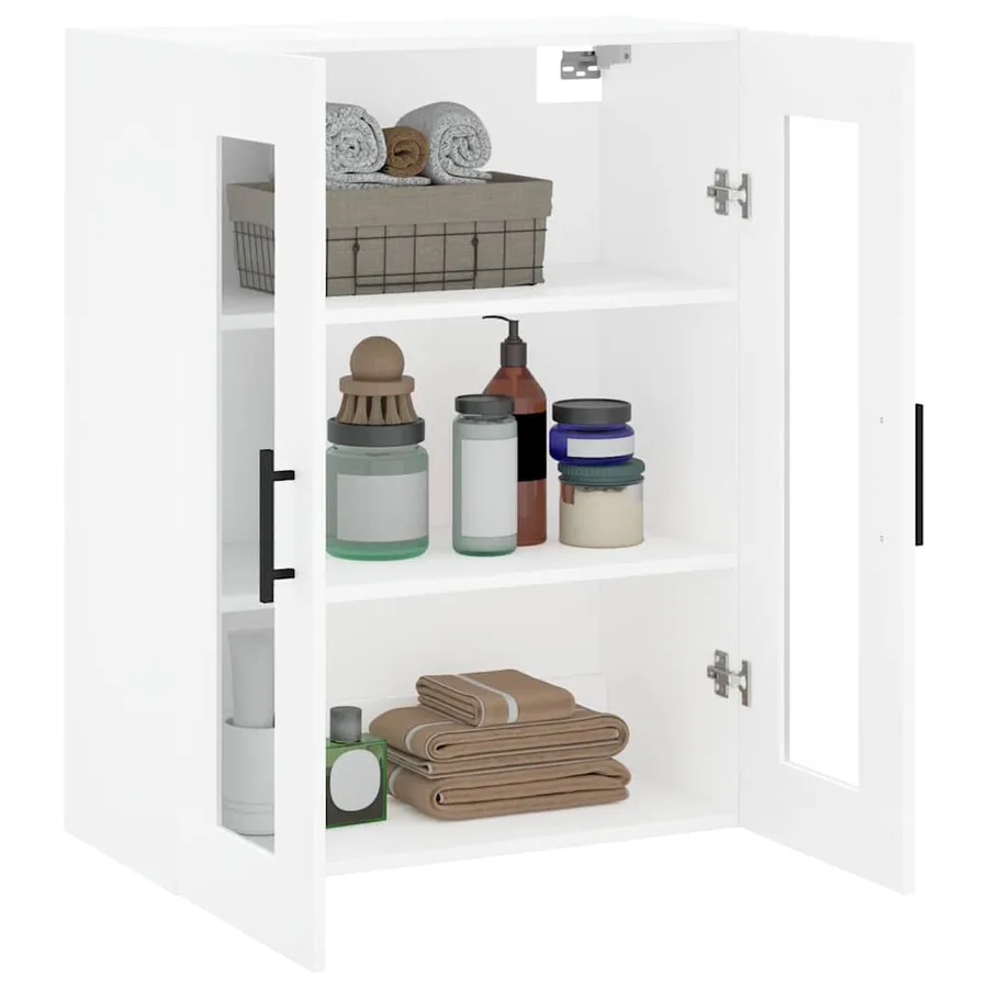 Armoire murale blanc 69,5x34x90 cm - 5