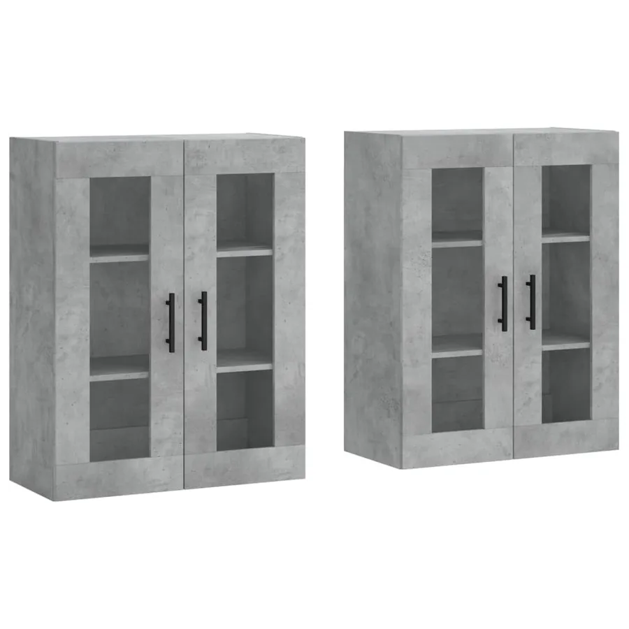 Armoires murales 2 pcs gris béton bois d'ingénierie - 2