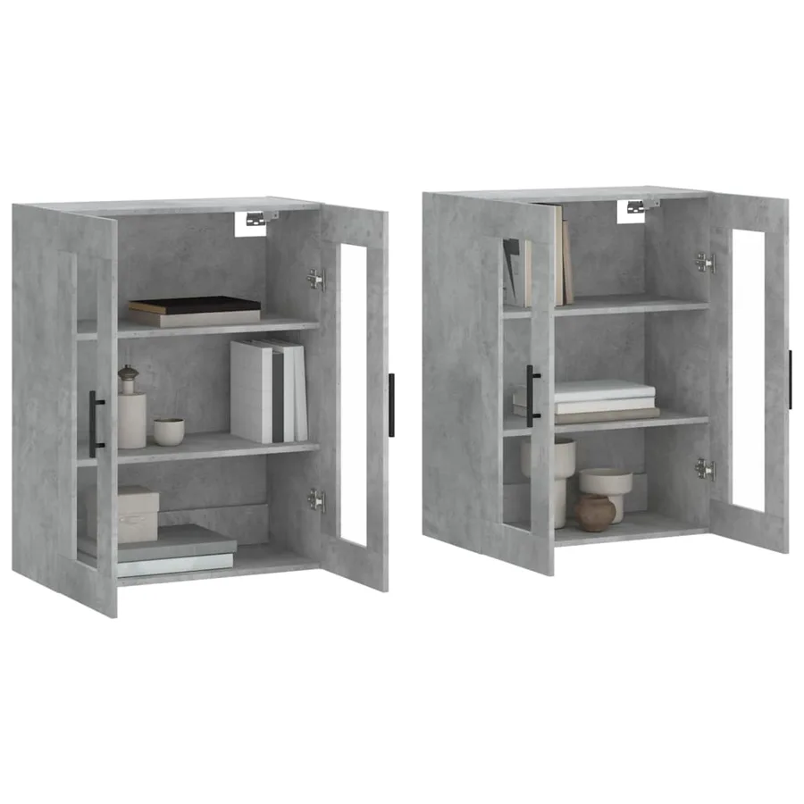 Armoires murales 2 pcs gris béton bois d'ingénierie - 3