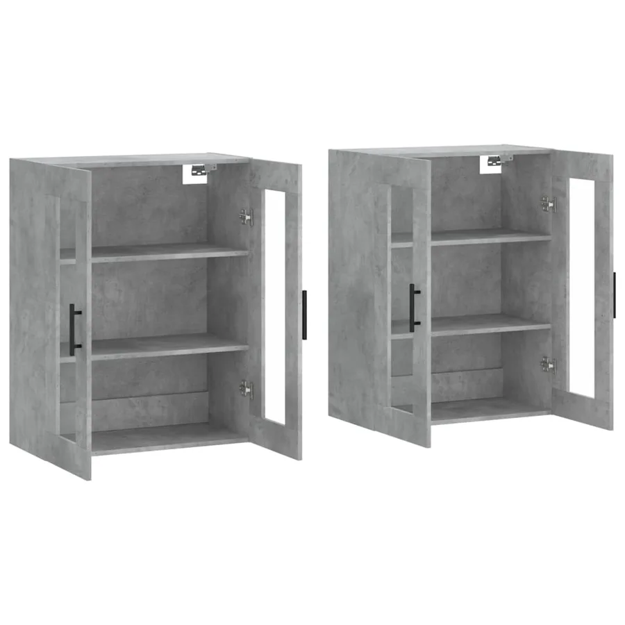 Armoires murales 2 pcs gris béton bois d'ingénierie - 4