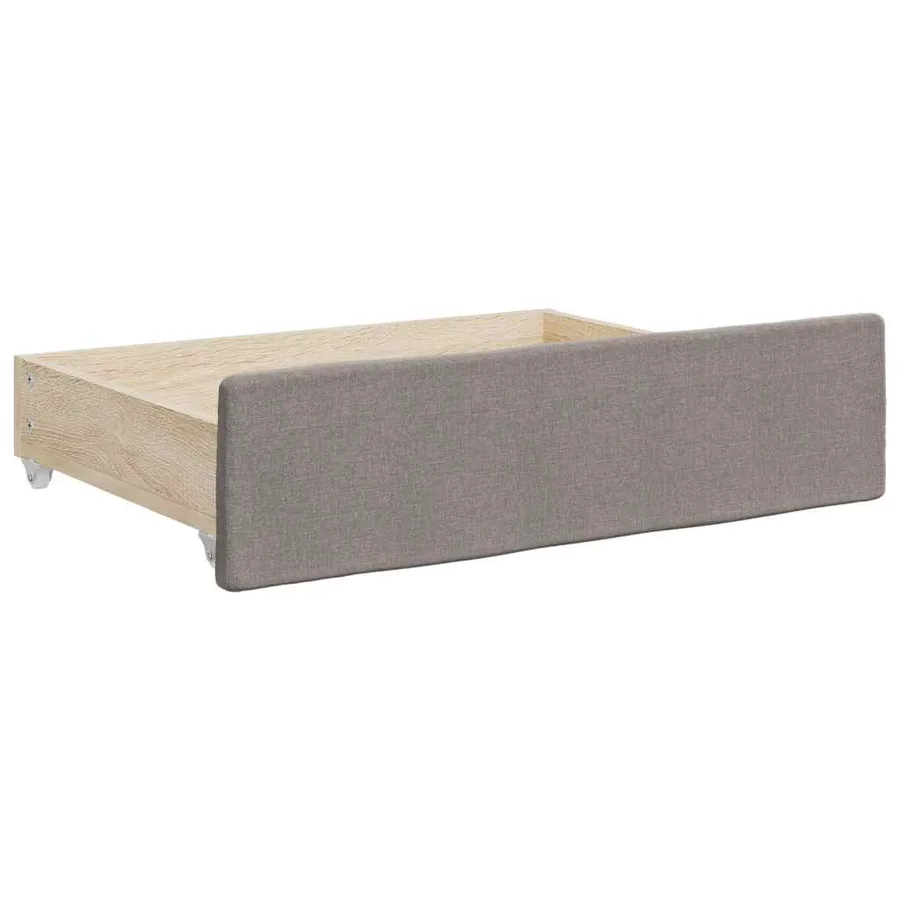 Tiroirs de lit 2 pcs taupe bois d'ingénierie et tissu - 3