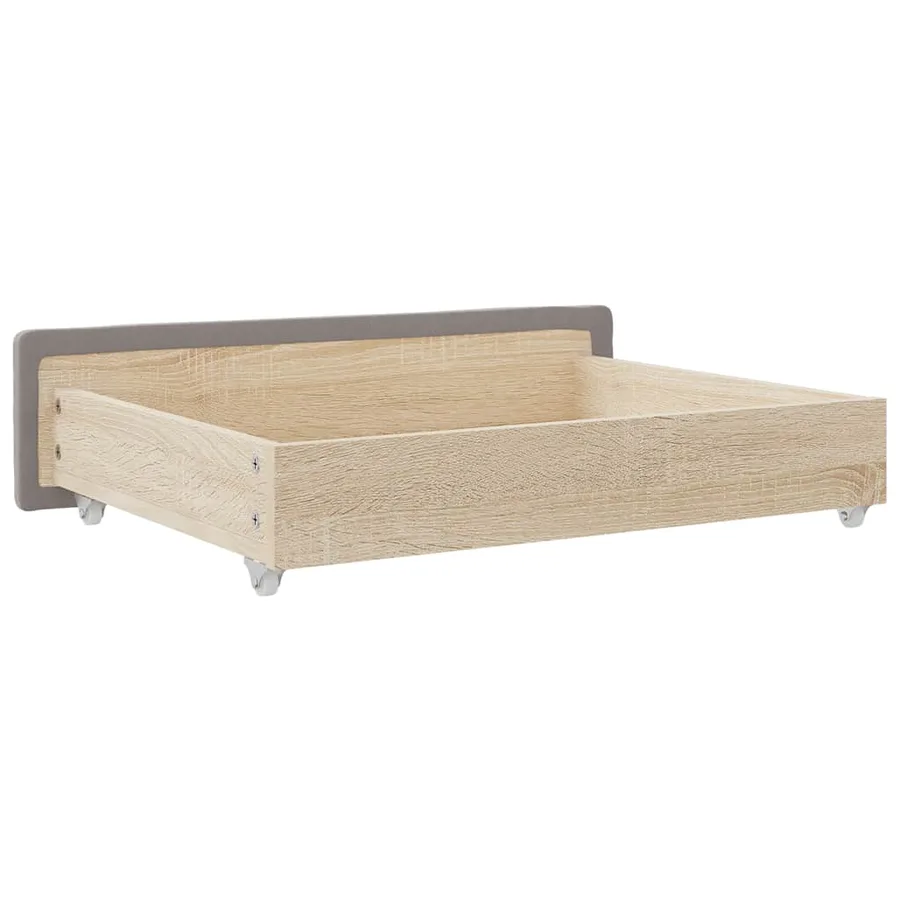 Tiroirs de lit 2 pcs taupe bois d'ingénierie et tissu - 6