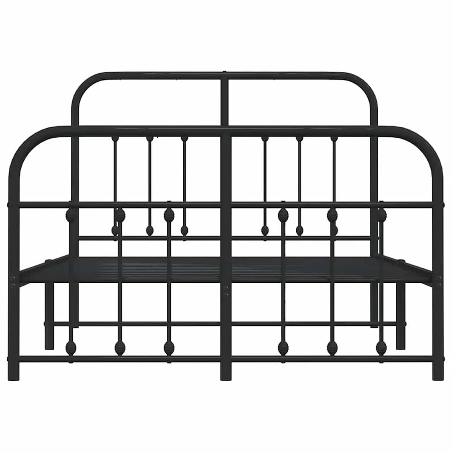Cadre de lit métal sans matelas avec pied de lit noir 120x190cm - 6