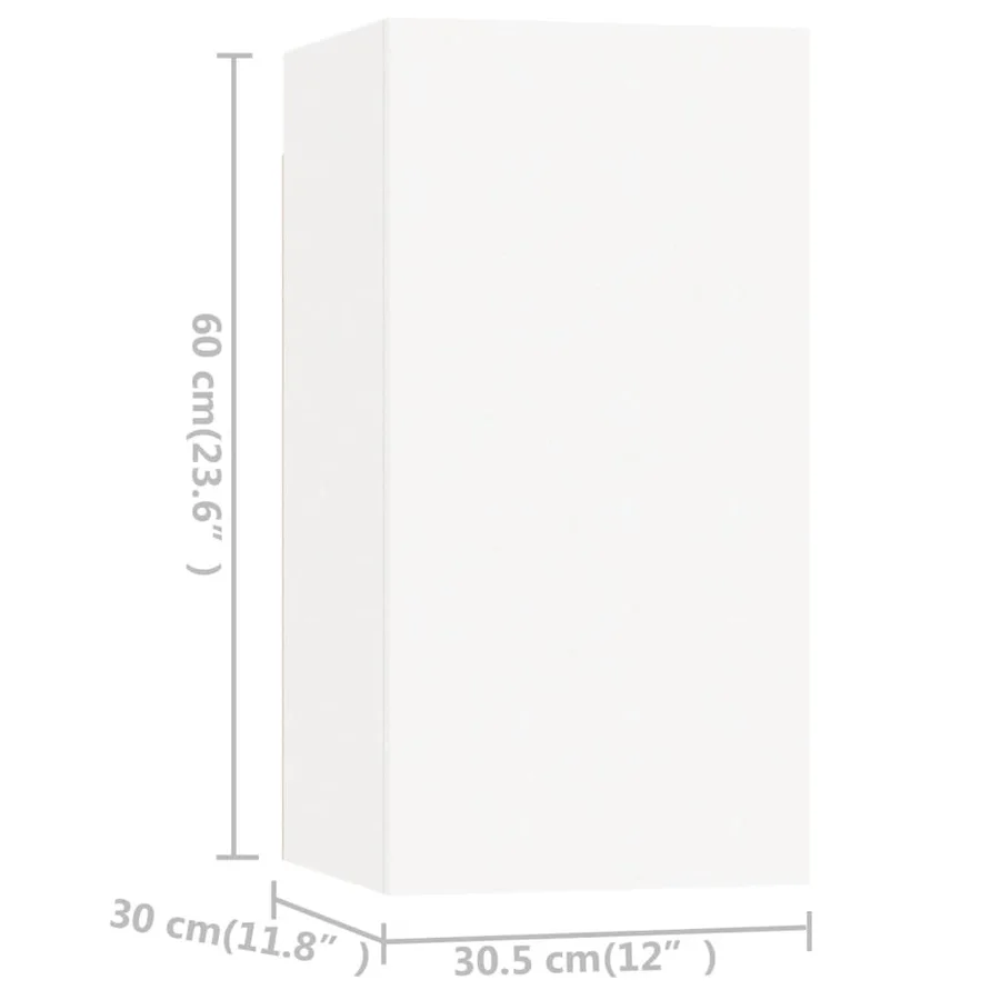 Ensemble de meubles TV 4 pcs Blanc Bois d'ingénierie - 8