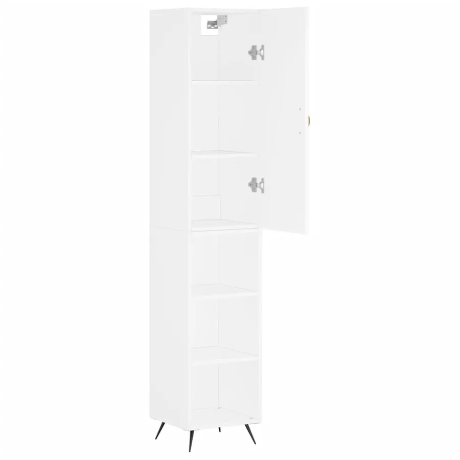 Buffet haut Blanc 34,5x34x180 cm Bois d'ingénierie - 4