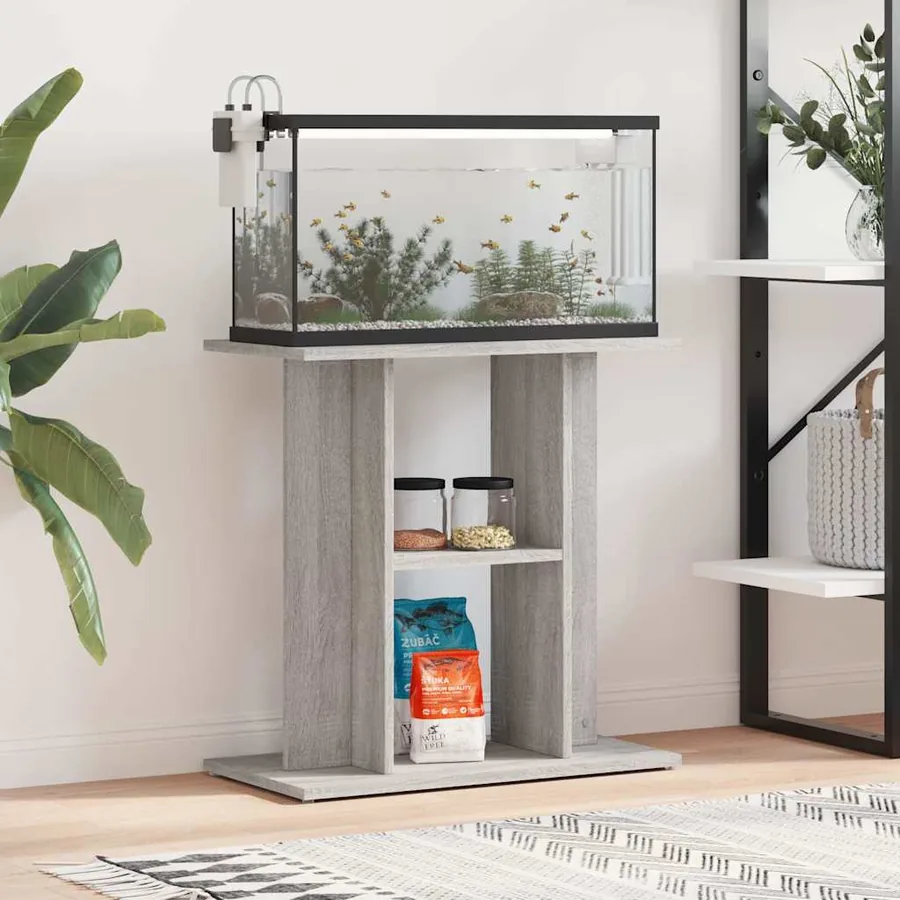 Support d'aquarium Gris Sonoma 60x30x60 cm Bois d'ingénierie