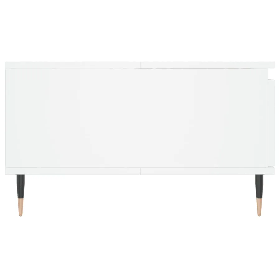 Table basse blanc 90x60x35 cm bois d'ingénierie - 7