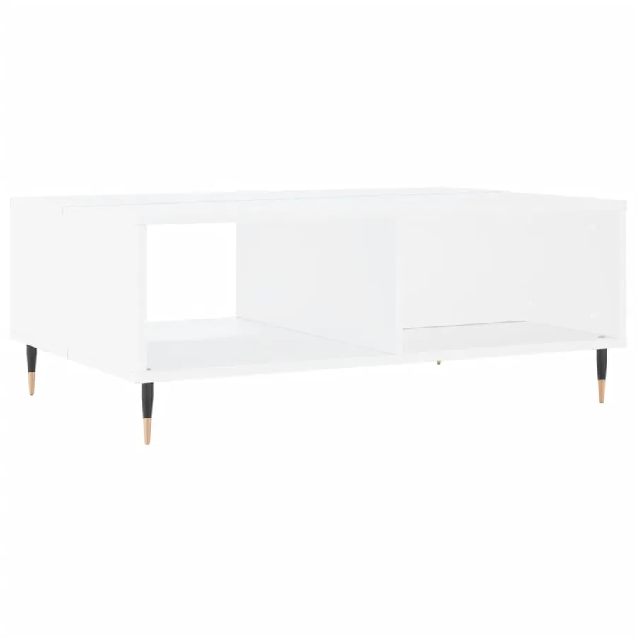 Table basse blanc 90x60x35 cm bois d'ingénierie - 8