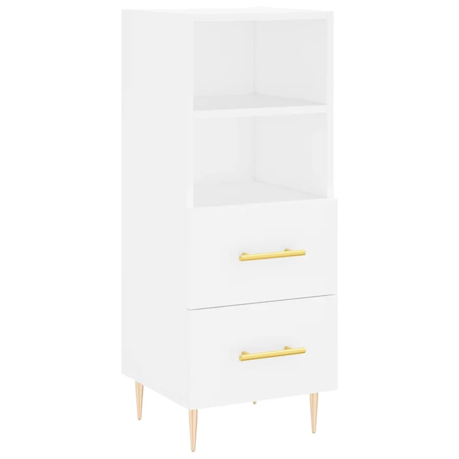 Buffet haut Blanc 34,5x34x180 cm Bois d'ingénierie - 5