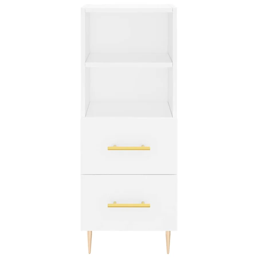 Buffet haut Blanc 34,5x34x180 cm Bois d'ingénierie - 6