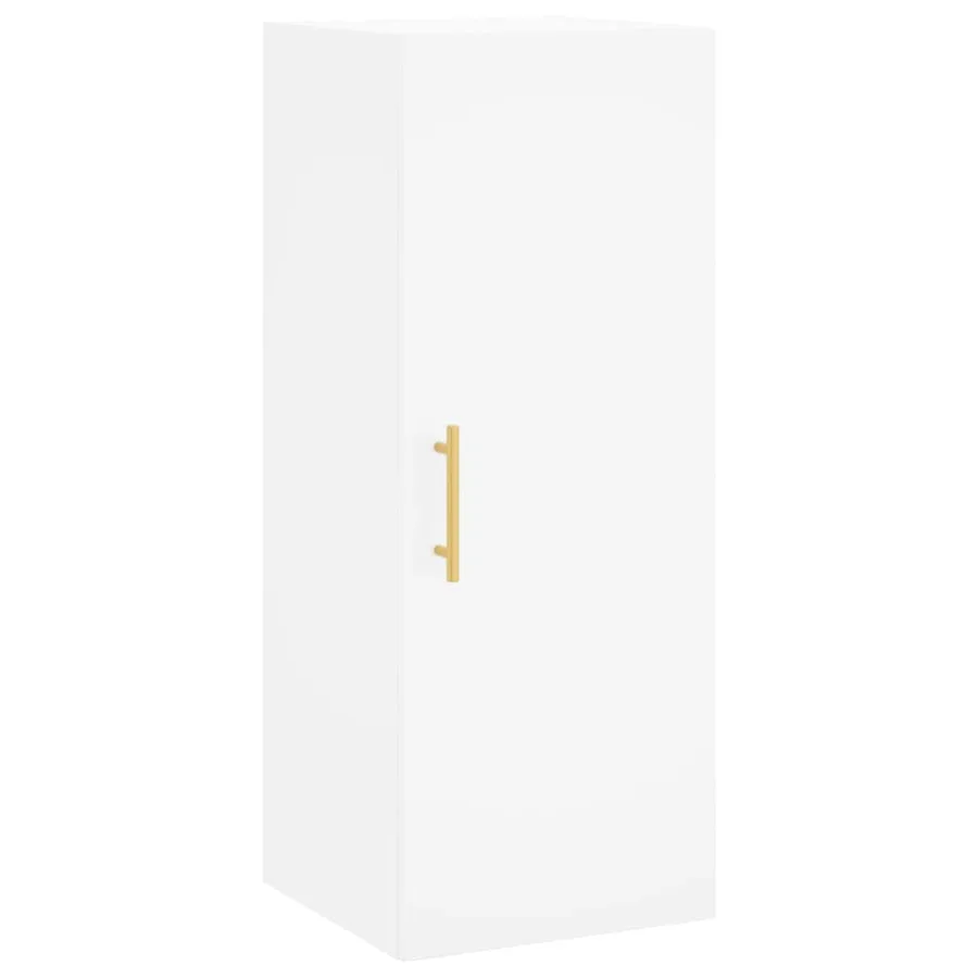 Buffet haut Blanc 34,5x34x180 cm Bois d'ingénierie - 7
