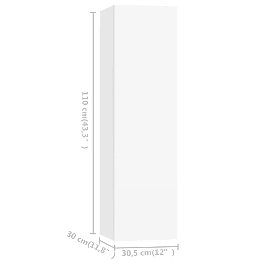 Ensemble de meuble TV 4 pcs Blanc Bois d'ingénierie - 9