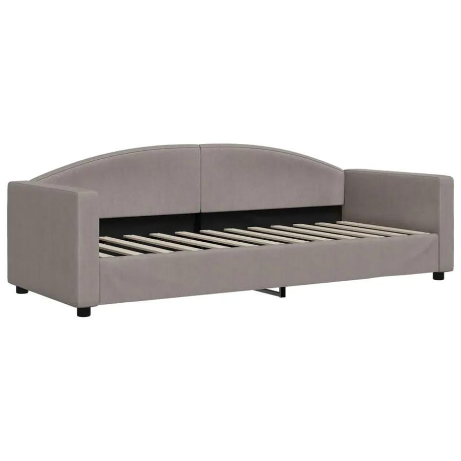 Lit de jour avec gigogne et tiroirs sans matelas taupe 80x200cm - 6