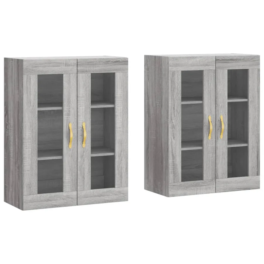 Armoires murales 2 pcs sonoma gris bois d'ingénierie - 2
