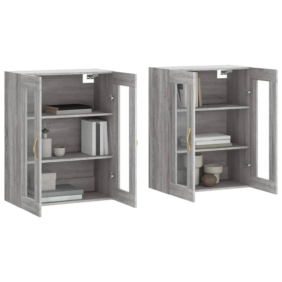 Armoires murales 2 pcs sonoma gris bois d'ingénierie - 3
