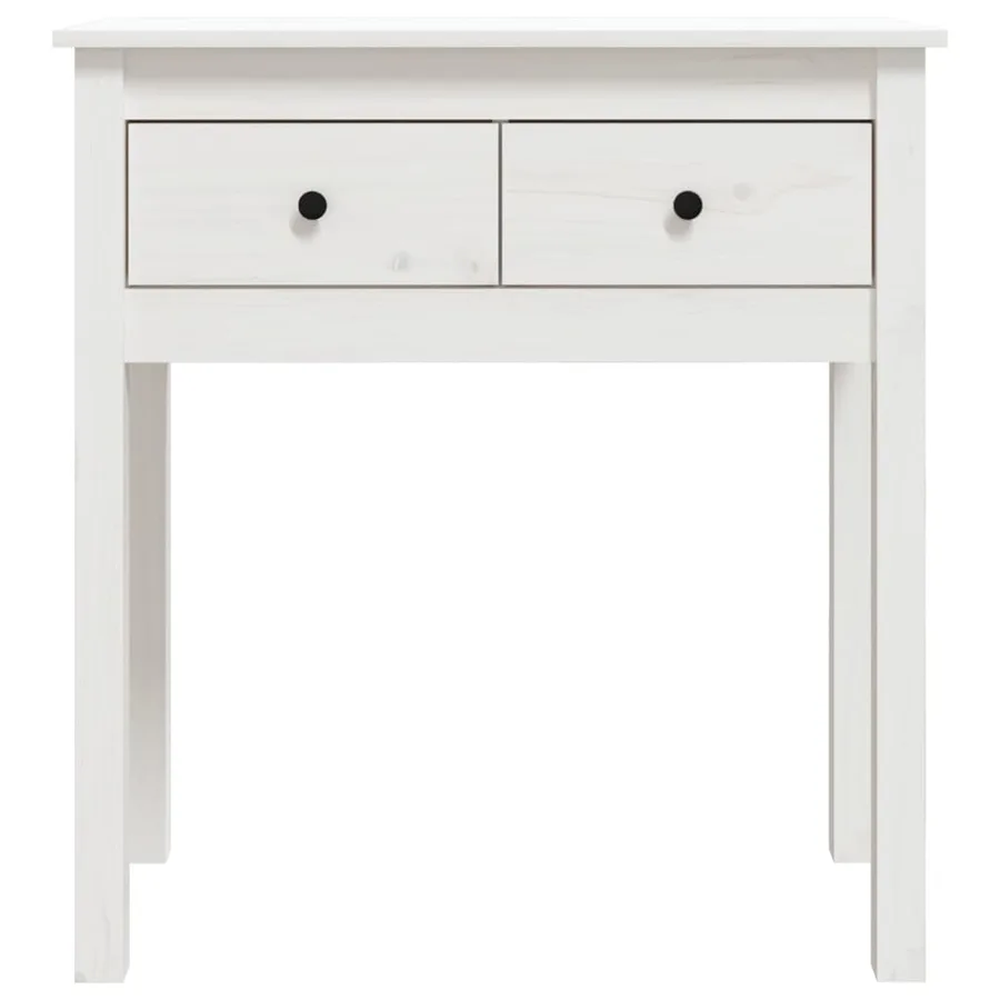 Table console Blanc 70x35x75 cm Bois massif de pin - 6