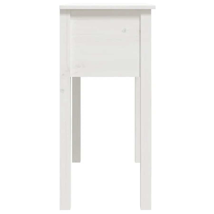 Table console Blanc 70x35x75 cm Bois massif de pin - 8