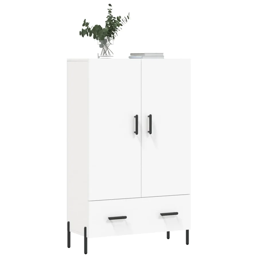 Buffet haut blanc 69,5x31x115 cm bois d'ingénierie - 3