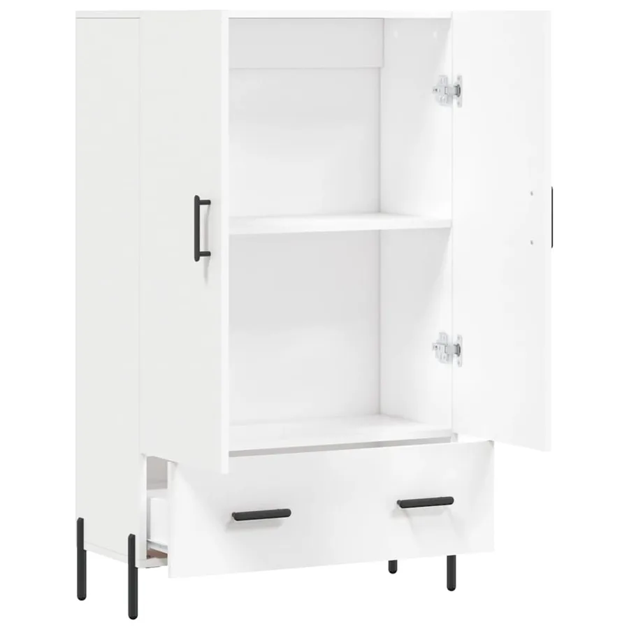 Buffet haut blanc 69,5x31x115 cm bois d'ingénierie - 5