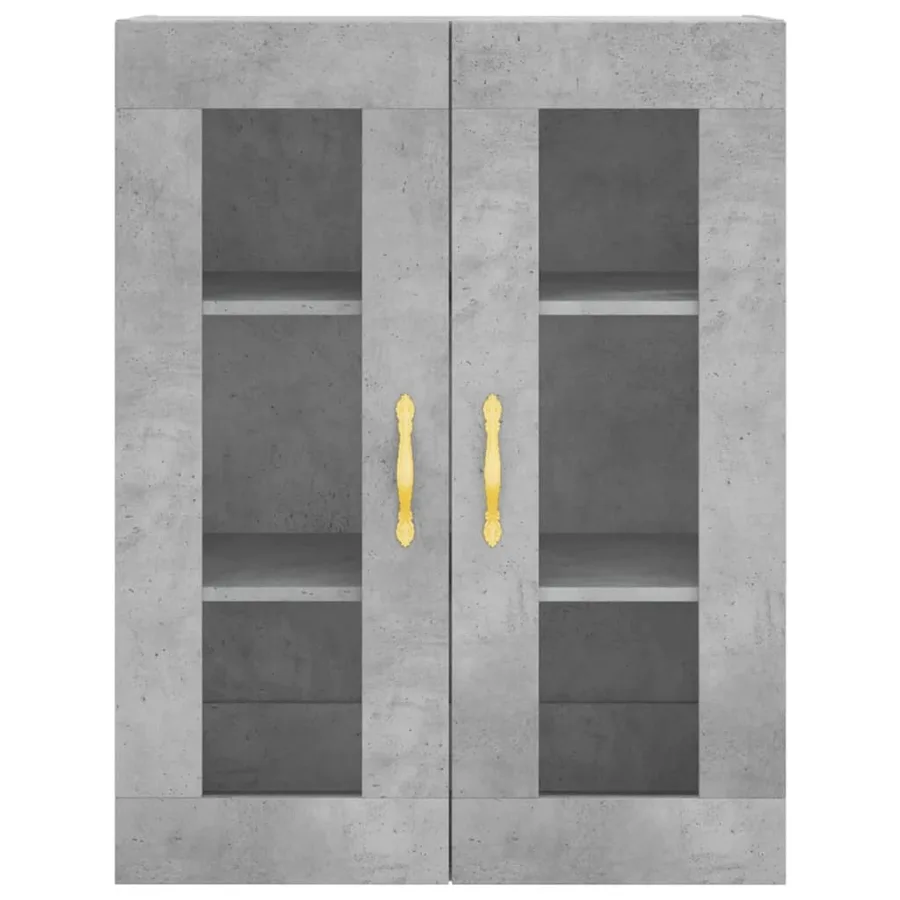 Buffet haut Gris béton 69,5x34x180 cm Bois d'ingénierie - 6