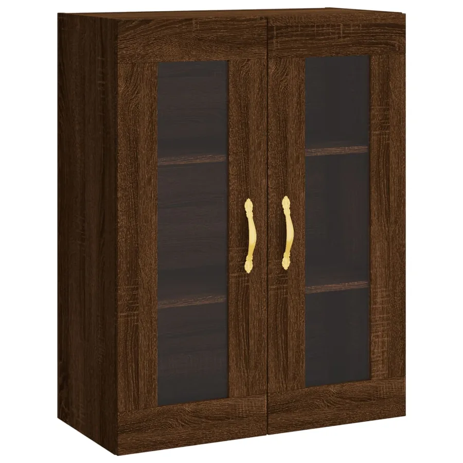 Buffet haut Chêne marron 69,5x34x180 cm Bois d'ingénierie - 5