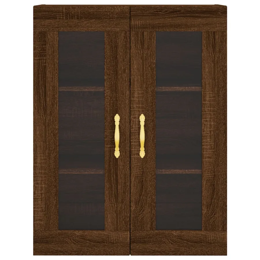Buffet haut Chêne marron 69,5x34x180 cm Bois d'ingénierie - 6
