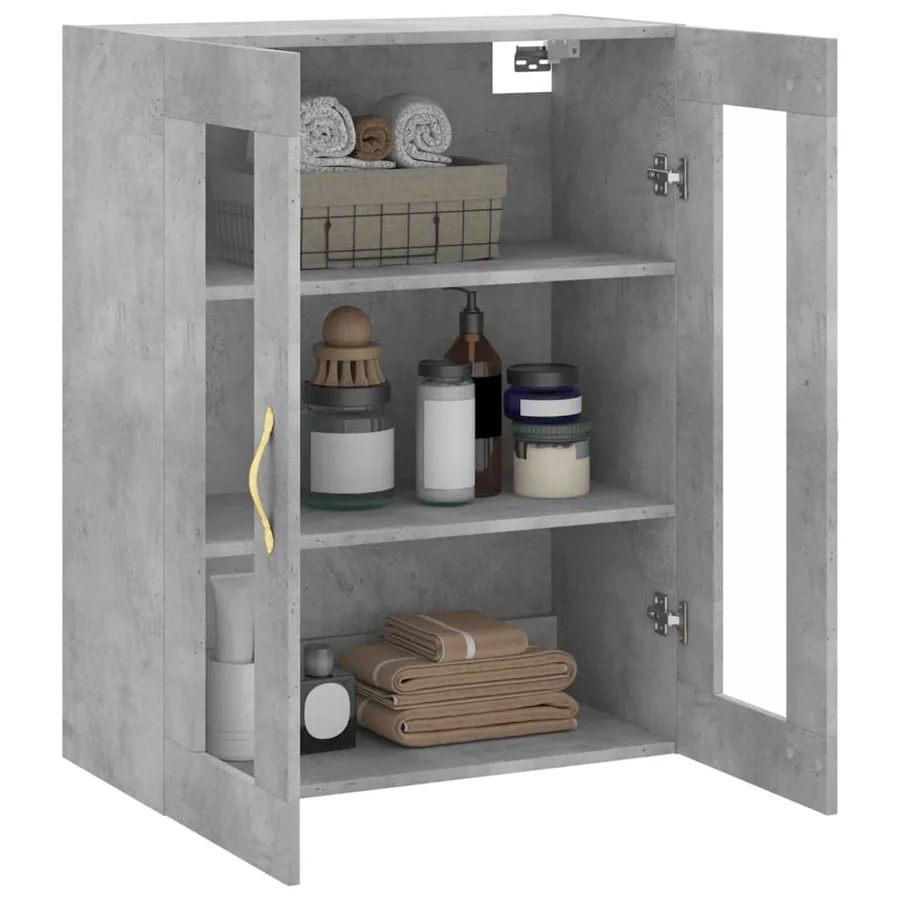 Armoire murale gris béton 69,5x34x90 cm - 5