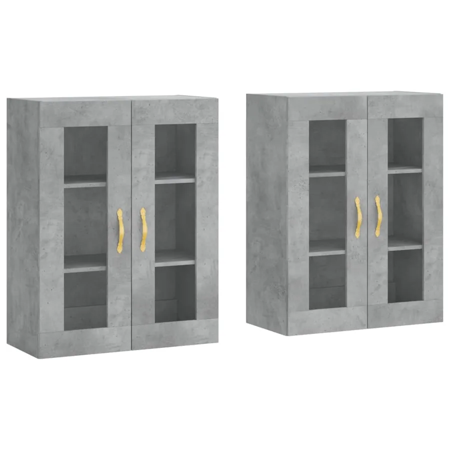 Armoires murales 2 pcs gris béton bois d'ingénierie - 2