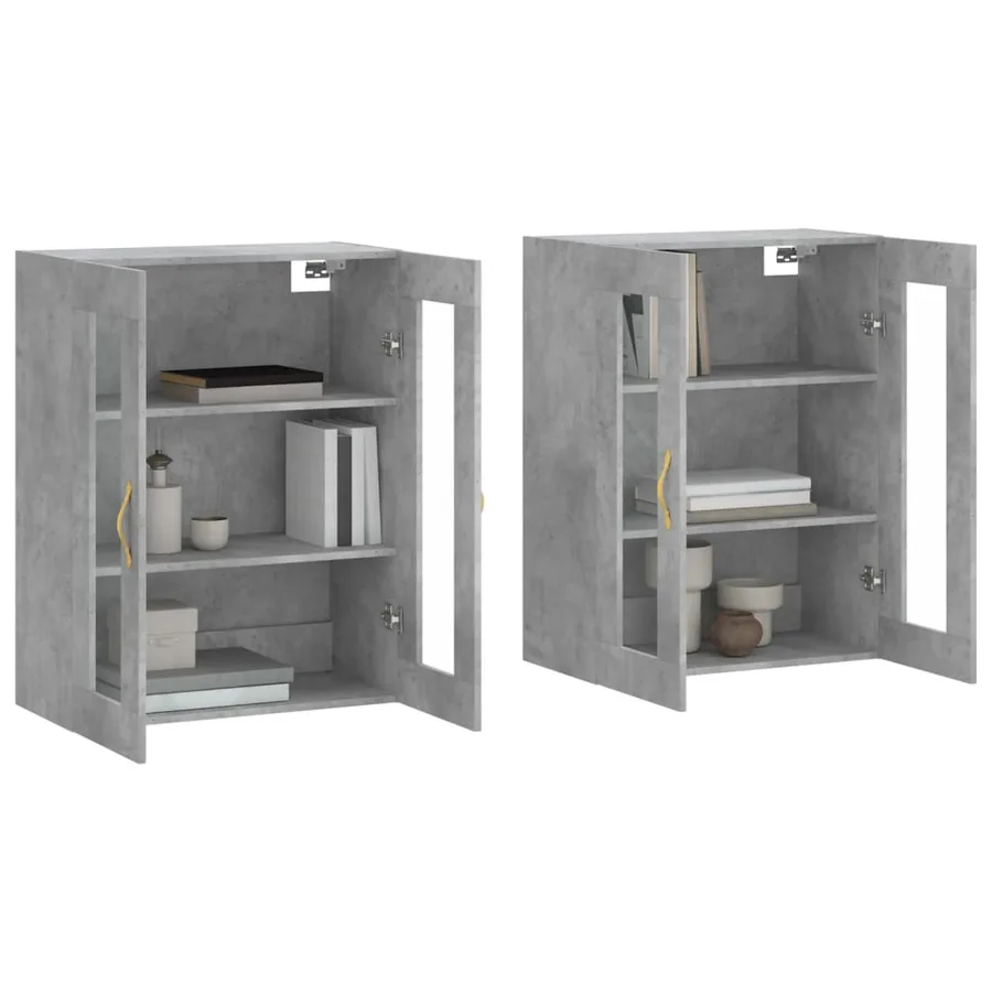 Armoires murales 2 pcs gris béton bois d'ingénierie - 3