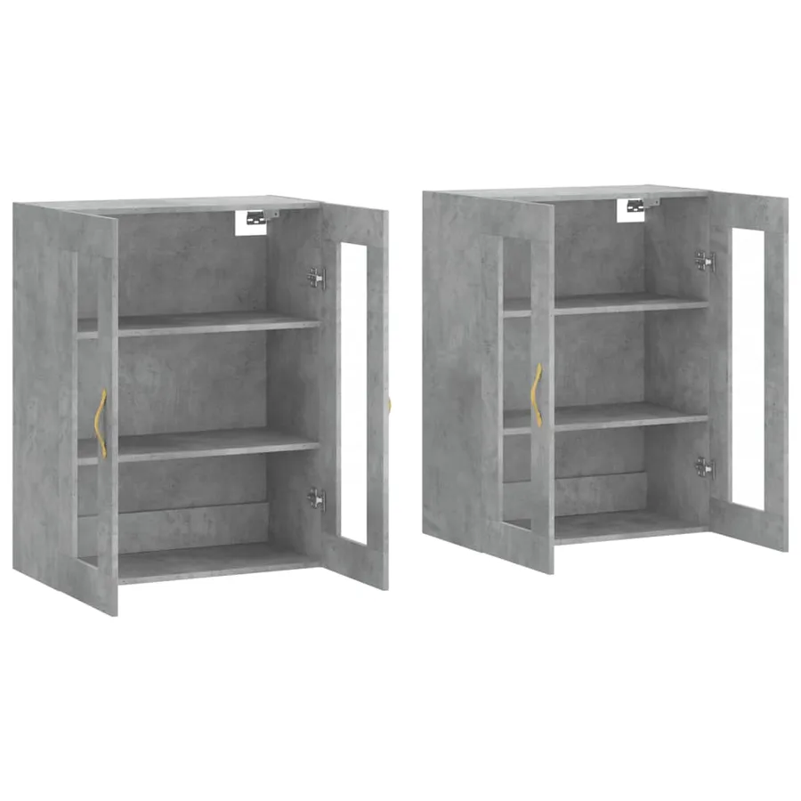 Armoires murales 2 pcs gris béton bois d'ingénierie - 4